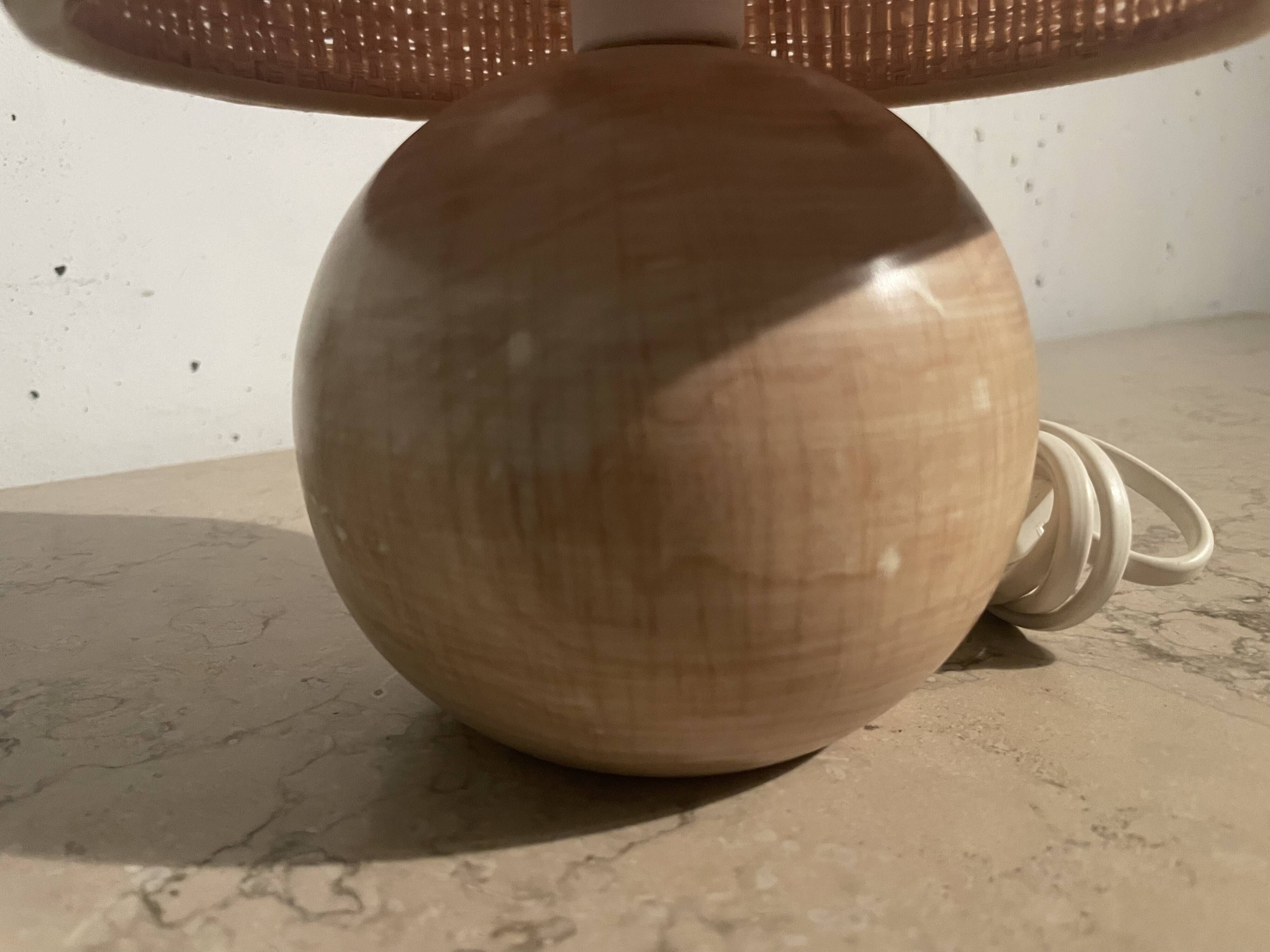 Wooden ball lamp
