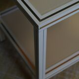 Mid century pierre vandel cream aluminium two-tier side table 1970s