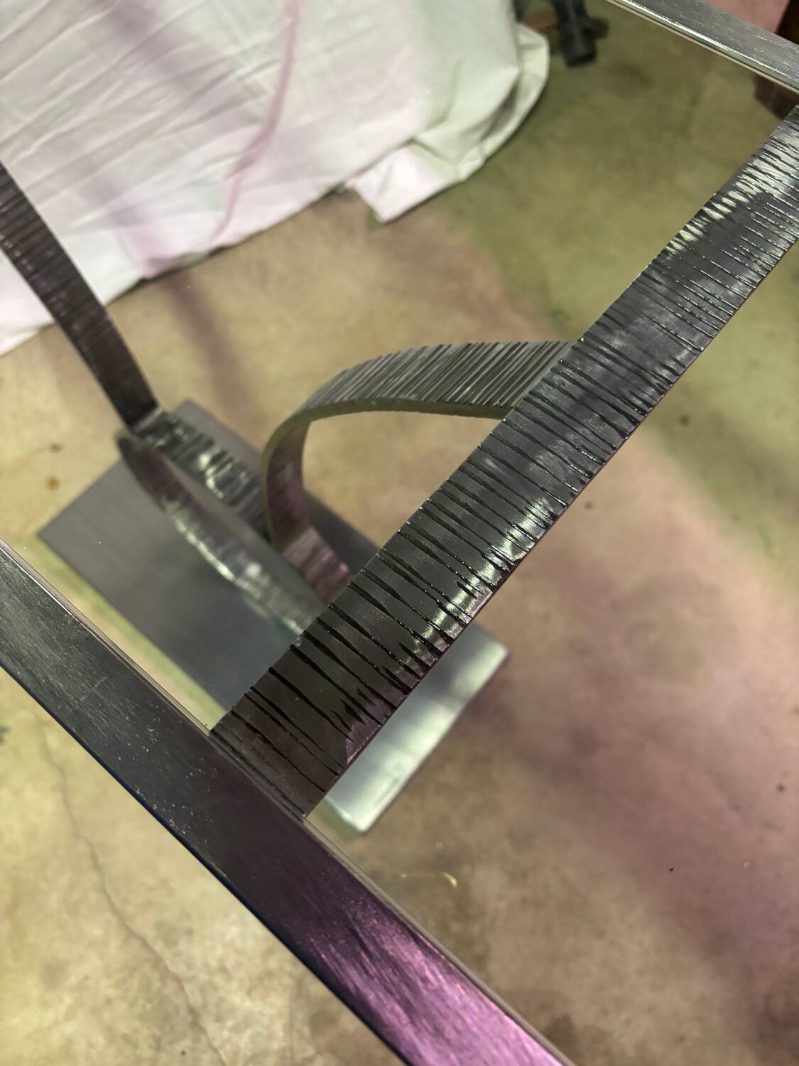 Steel and glass console