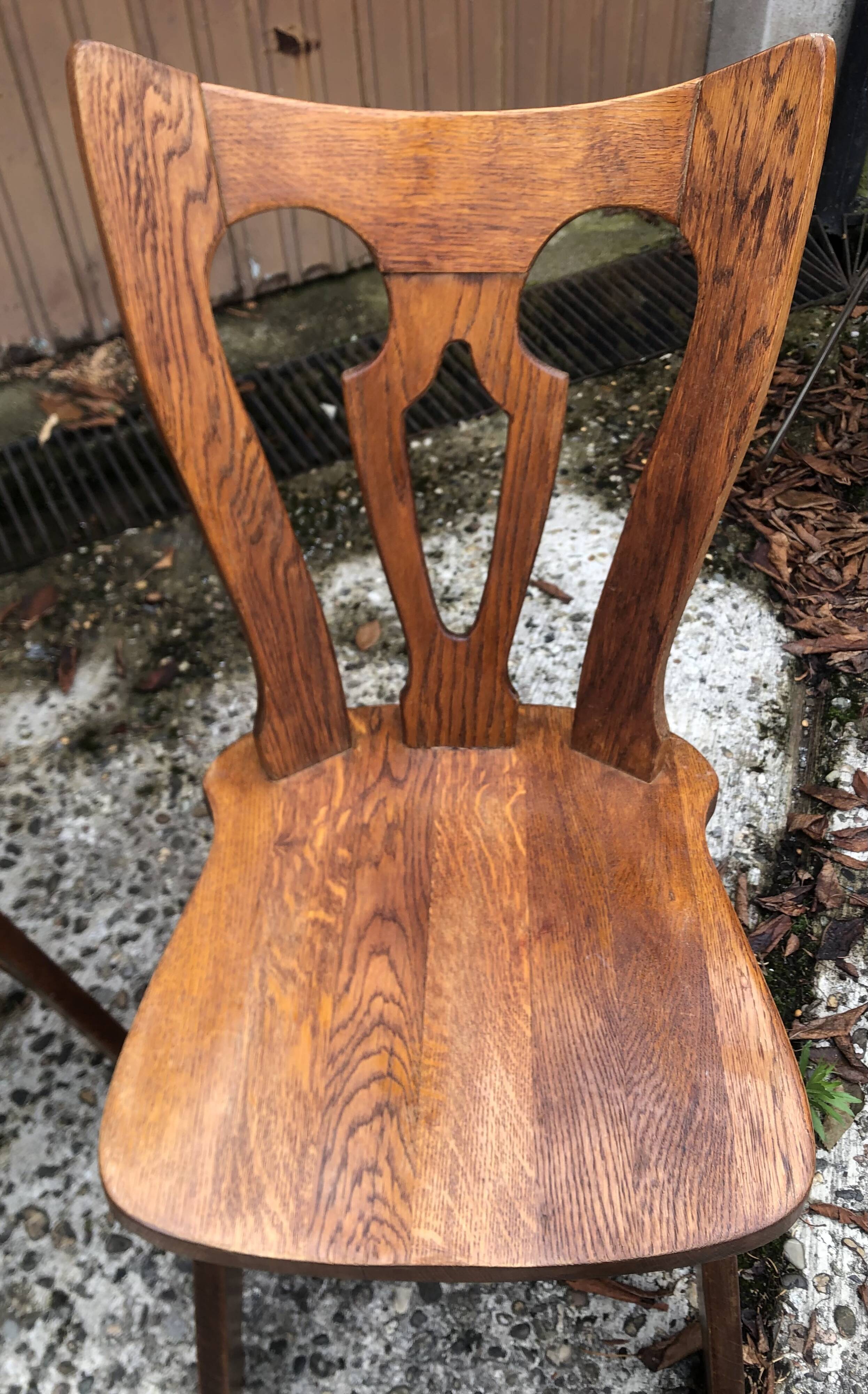 Vintage Brutalist Alsatian Bistro Chairs