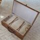 Antique leather and brass trunk/suitcase, high-end luggage circa 1930