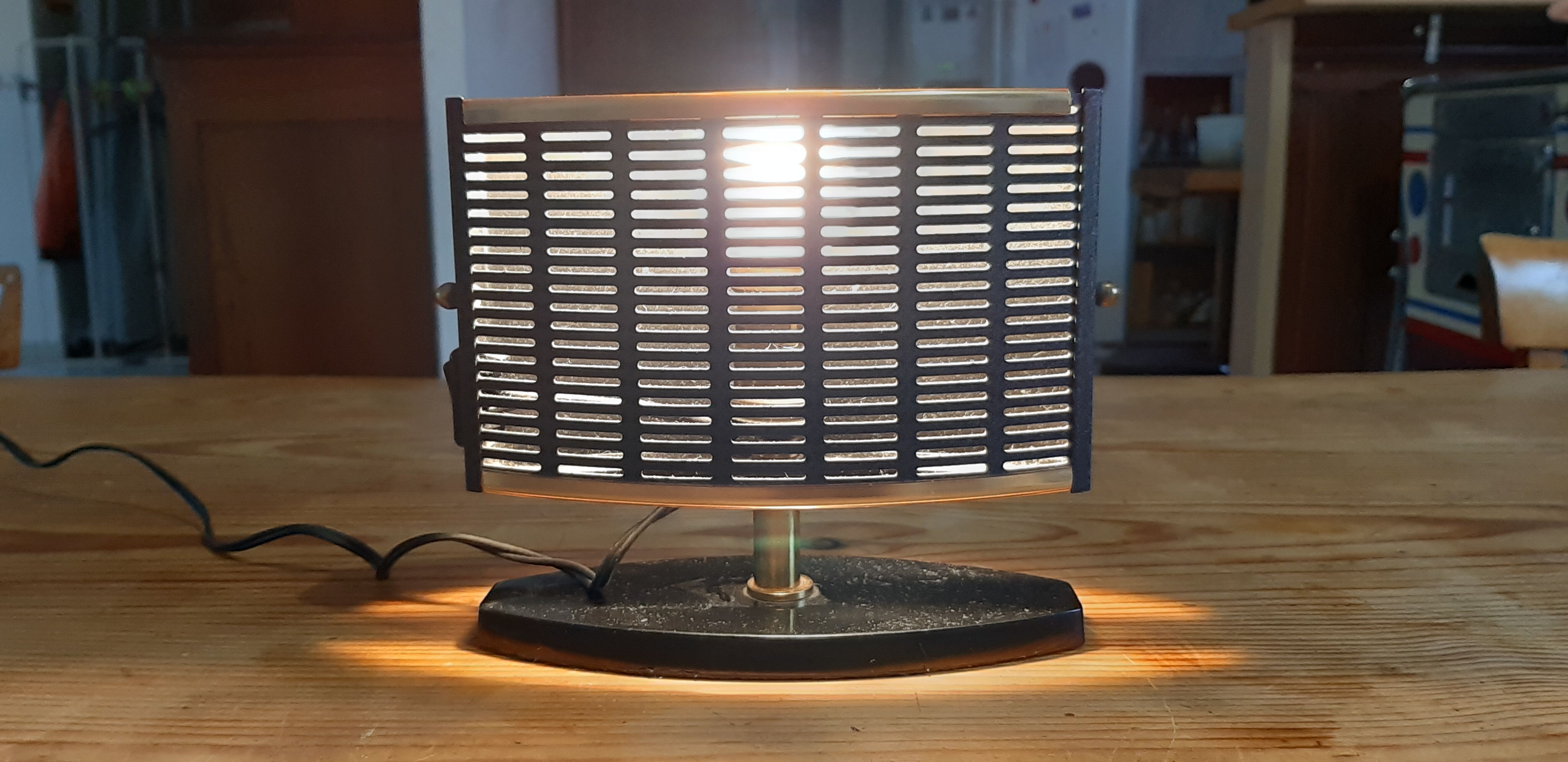 Vintage metal lamp black and gold