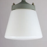 Vintage opaline glass pendant lamp, 1970s
