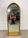 Miroir à tablette cerclage bois, forme ogive, années 60