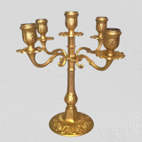 Pair of art-deco candlesticks five lights with removable light arms ~ golden regulates ~ 1930s