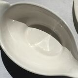 Dishes and saucière earthenware Pornic painted hand