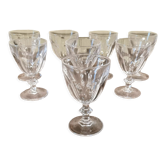 Suite of 8 crystal wine glasses