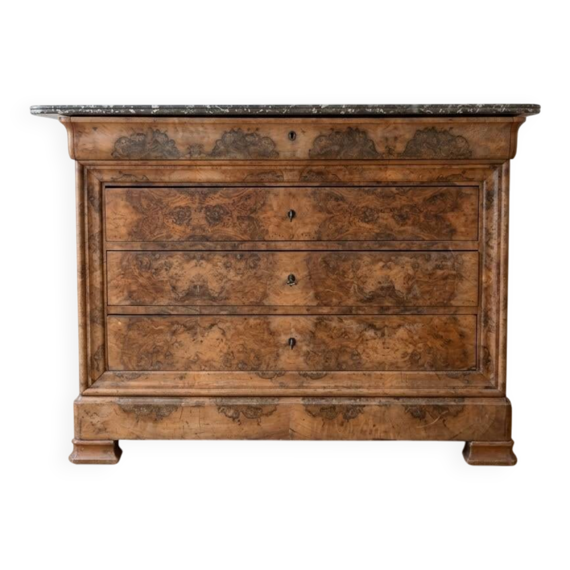 Set of antique solid wood chests of drawers