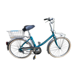 Vintage bike blue green woman brand Peugeot 70s