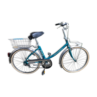 Vintage bike blue green woman brand Peugeot 70s