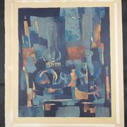 Original color lithograph Toni Agostini - still life