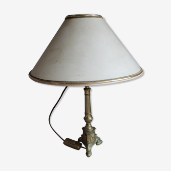 Pied de lampe tripode laiton ou bronze