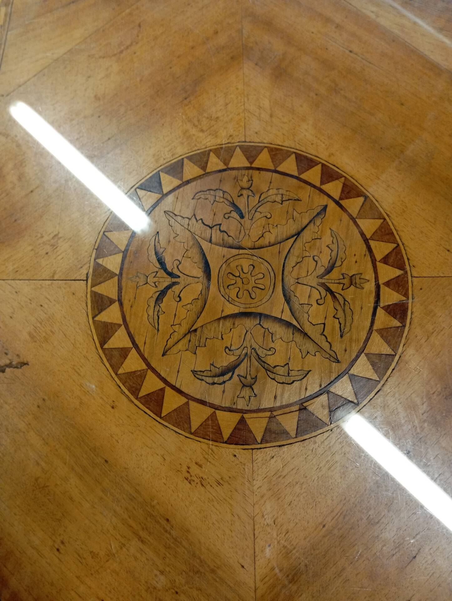 Neo-Classical / Directory Style Coffee Table in Marquetry