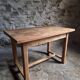 Vintage pine kitchen table or desk with two drawers – 1950s