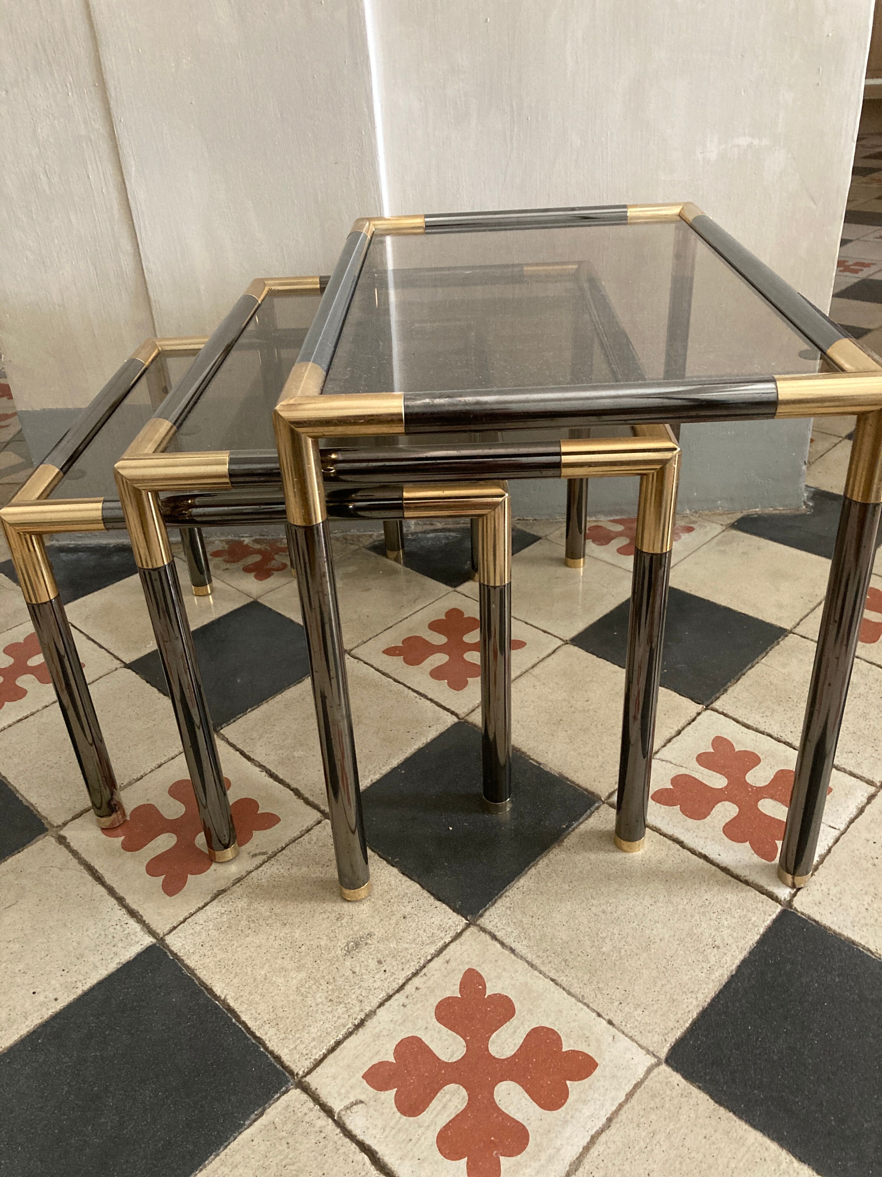 Set of 3 80s nesting tables