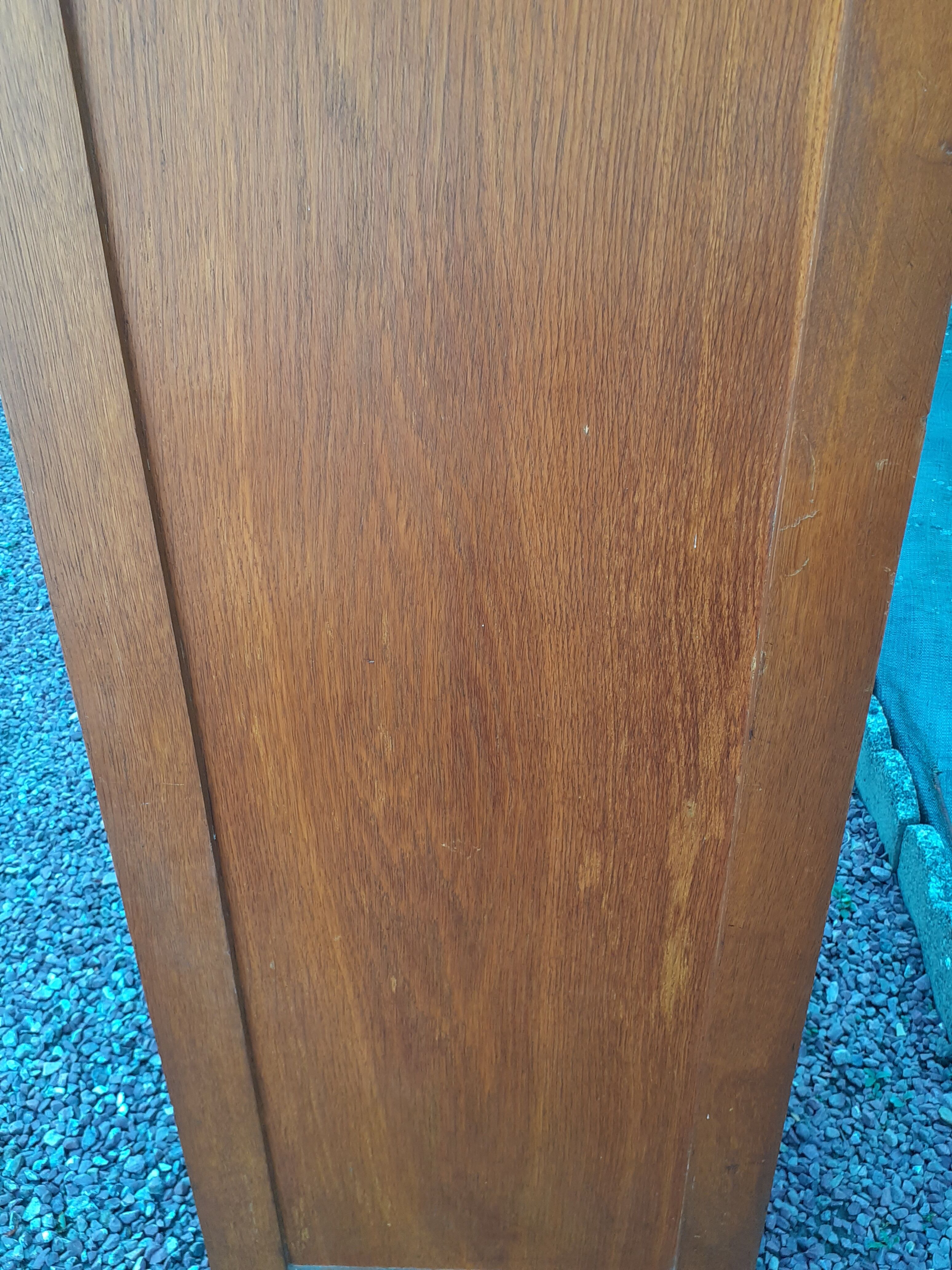 Storage cabinet locker with old wooden curtain