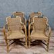 Série de 4 fauteuils Vintage en rotin et bambou vers 1970