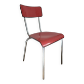 Jacques Hitier Chair 1950 Tubauto Red Bakelite Style Seat
