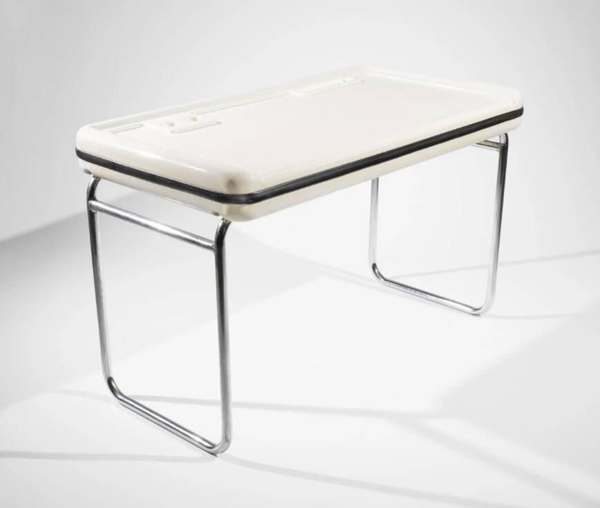 Marc HELD metal structure desk with plexiglass top