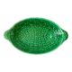 large bowl / dish in green Digoin slip, bamboo style, 50s-60s