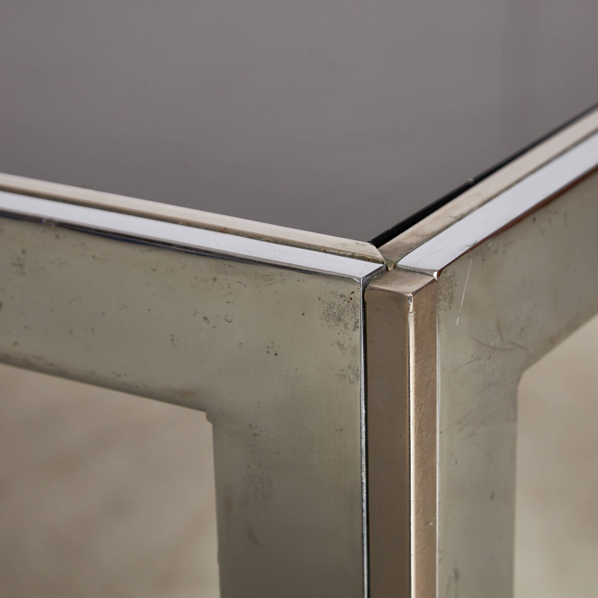 Chrome and Smoked Glass Coffee Table, 1970s