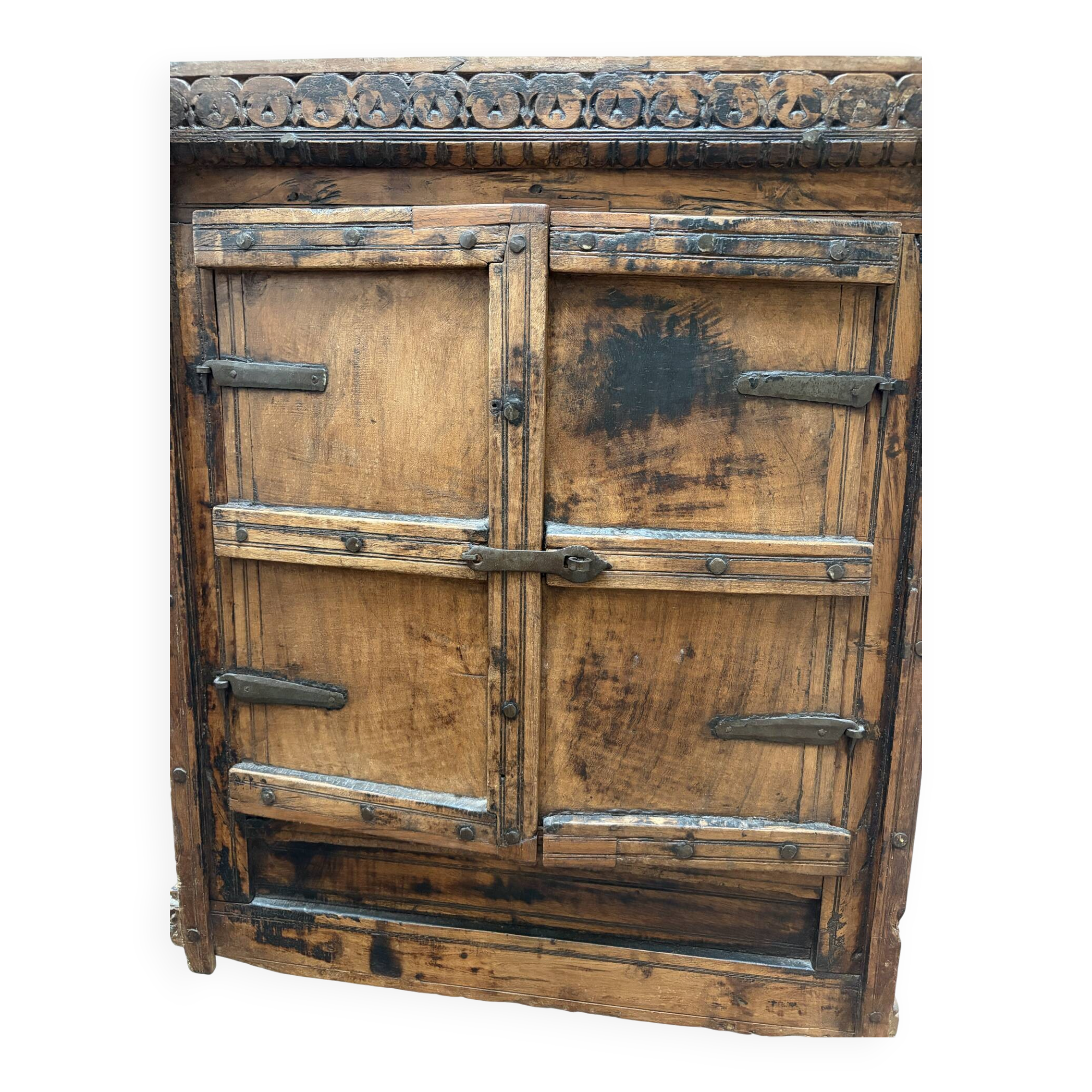 Old Indian carved wooden window
