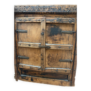 Old Indian carved wooden window