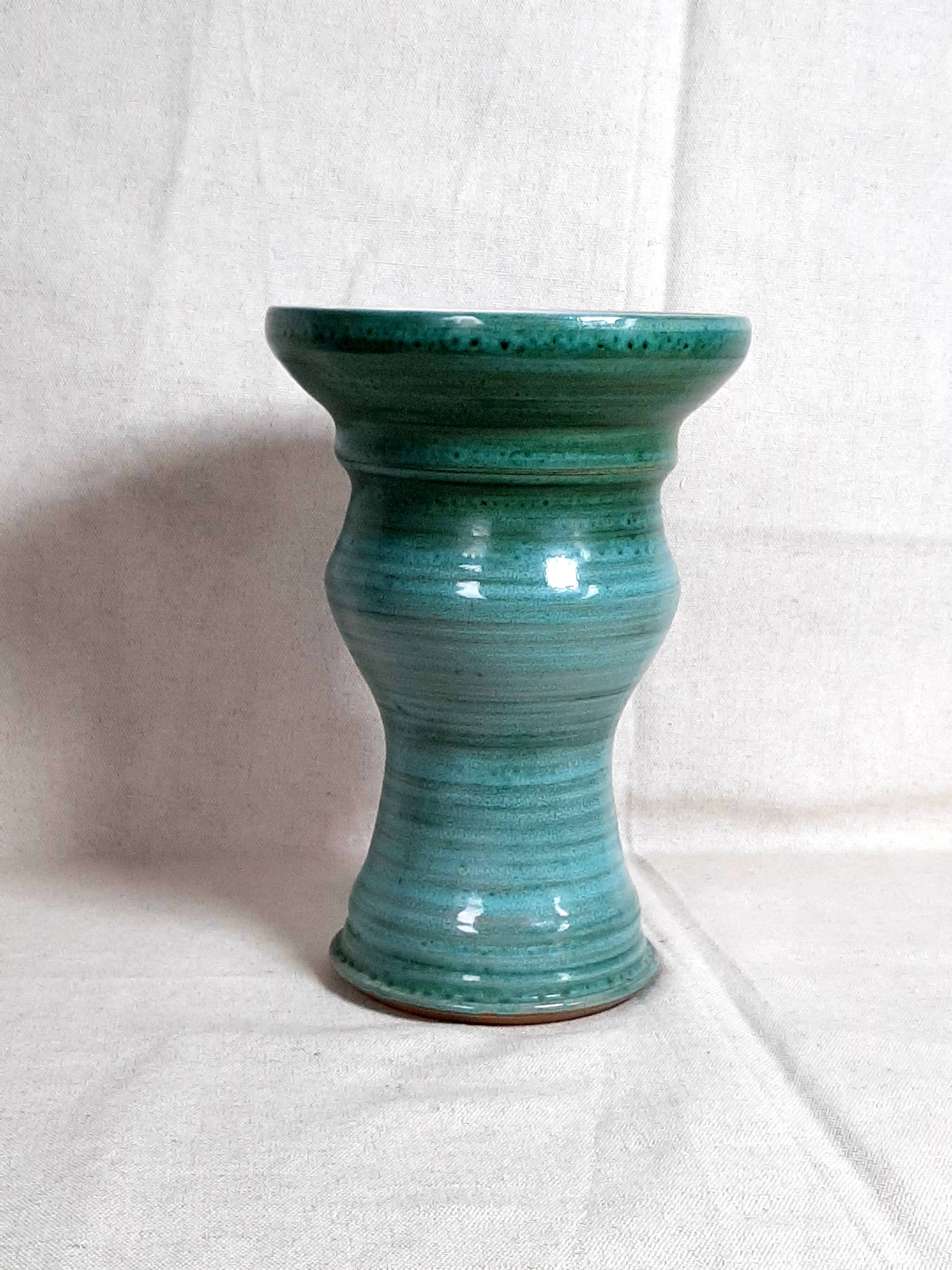 Turquoise ceramic vase Entrevaux