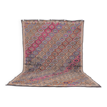 Tapis Kilim multicolore Oushak sku c258