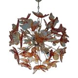 Italian Handmade Butterfly Sputnik Murano Style Glass Chandelier