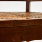 Beech and rattan armchair