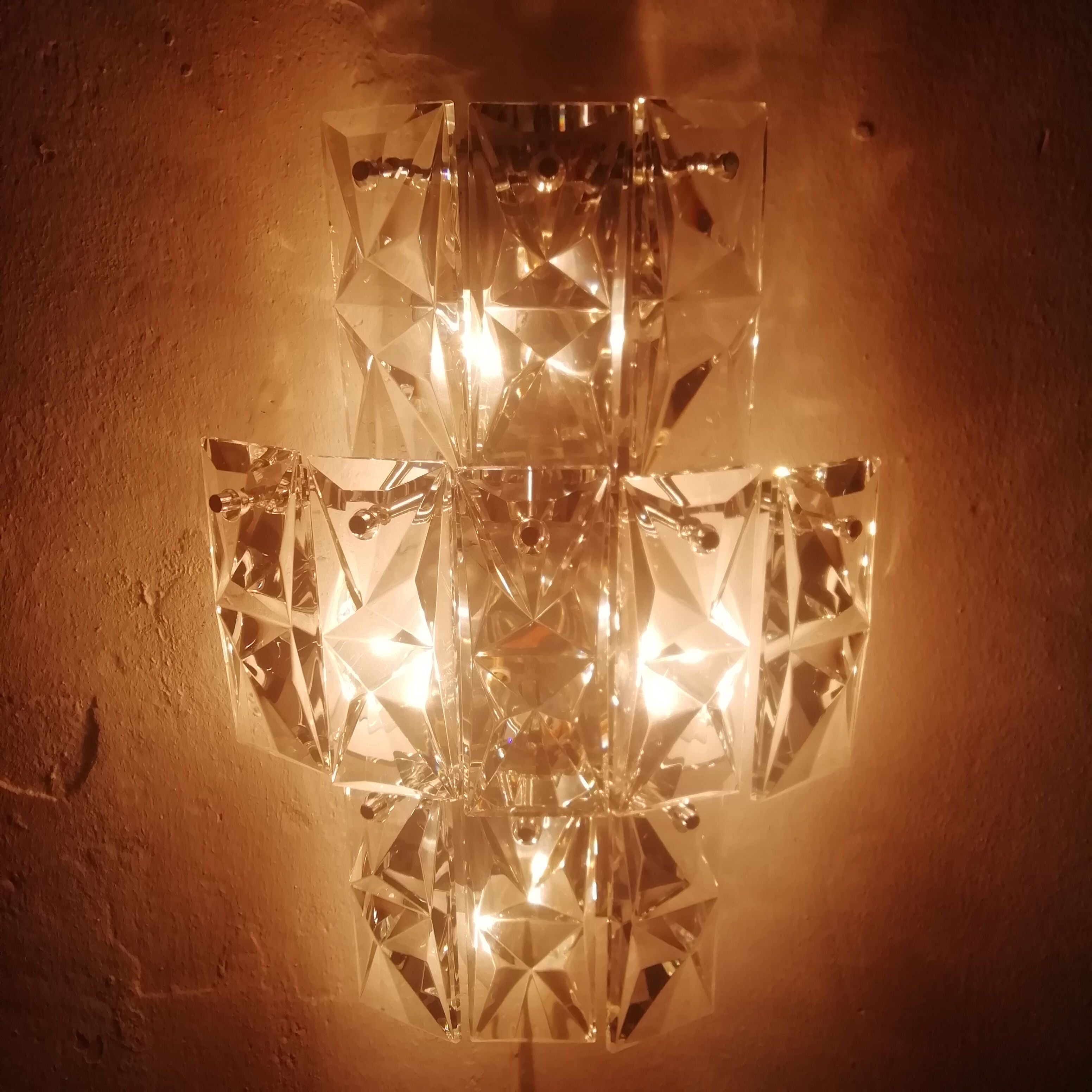 Kinkeldey glass wall lamp. 1970s