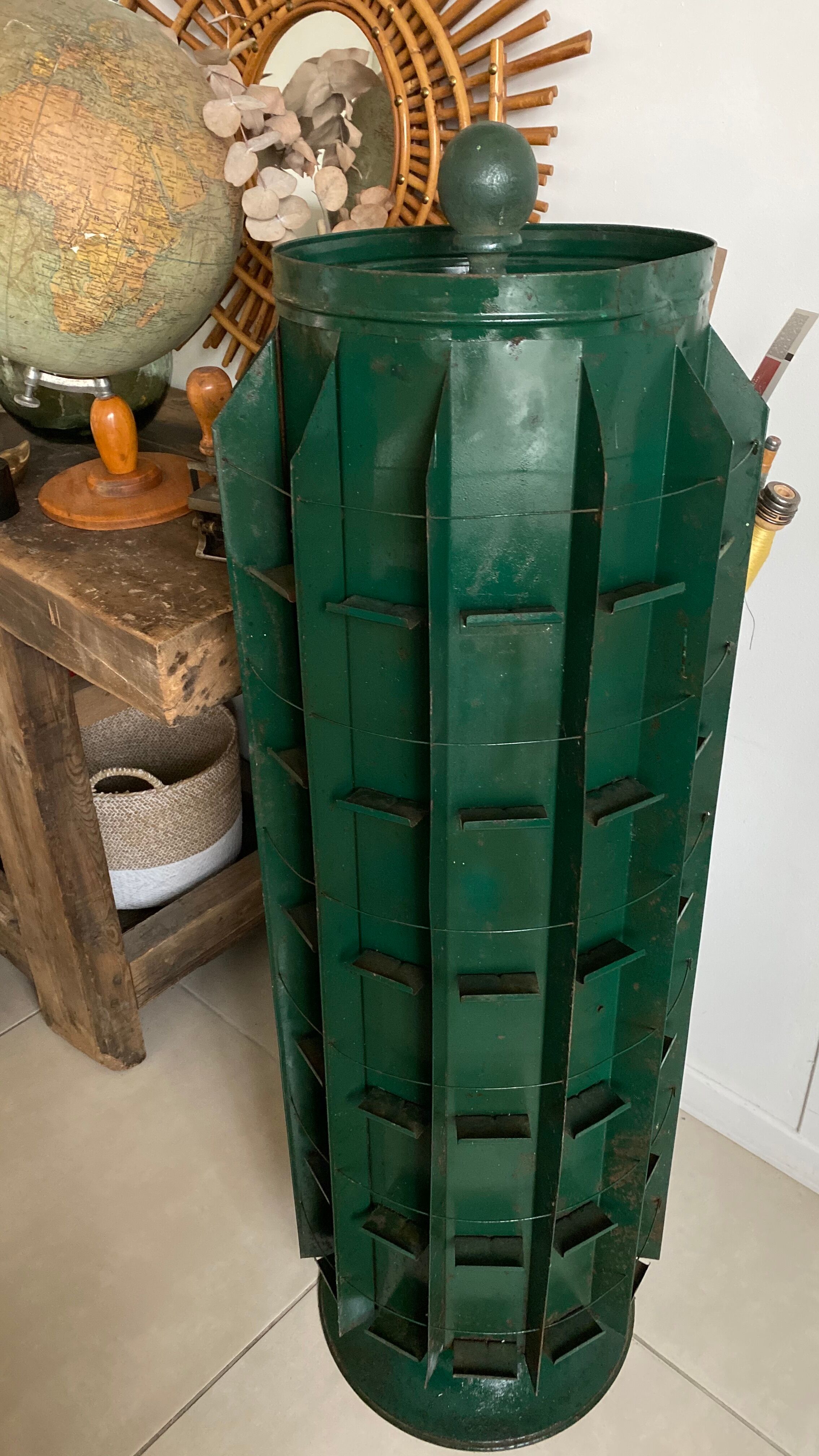 Ancient seed-bag turnstile display