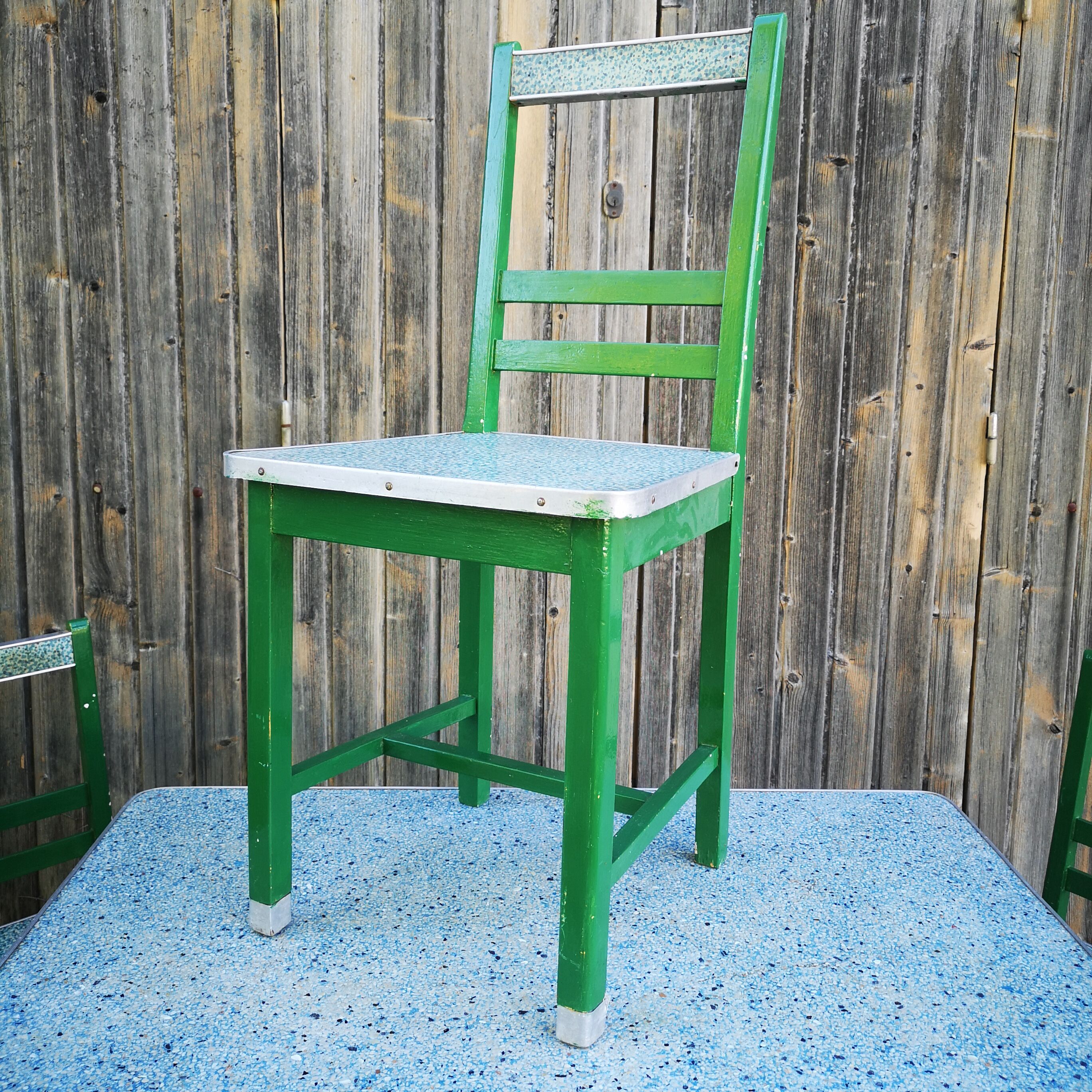 Kitchen table with 4 vintage chairs, 1950s