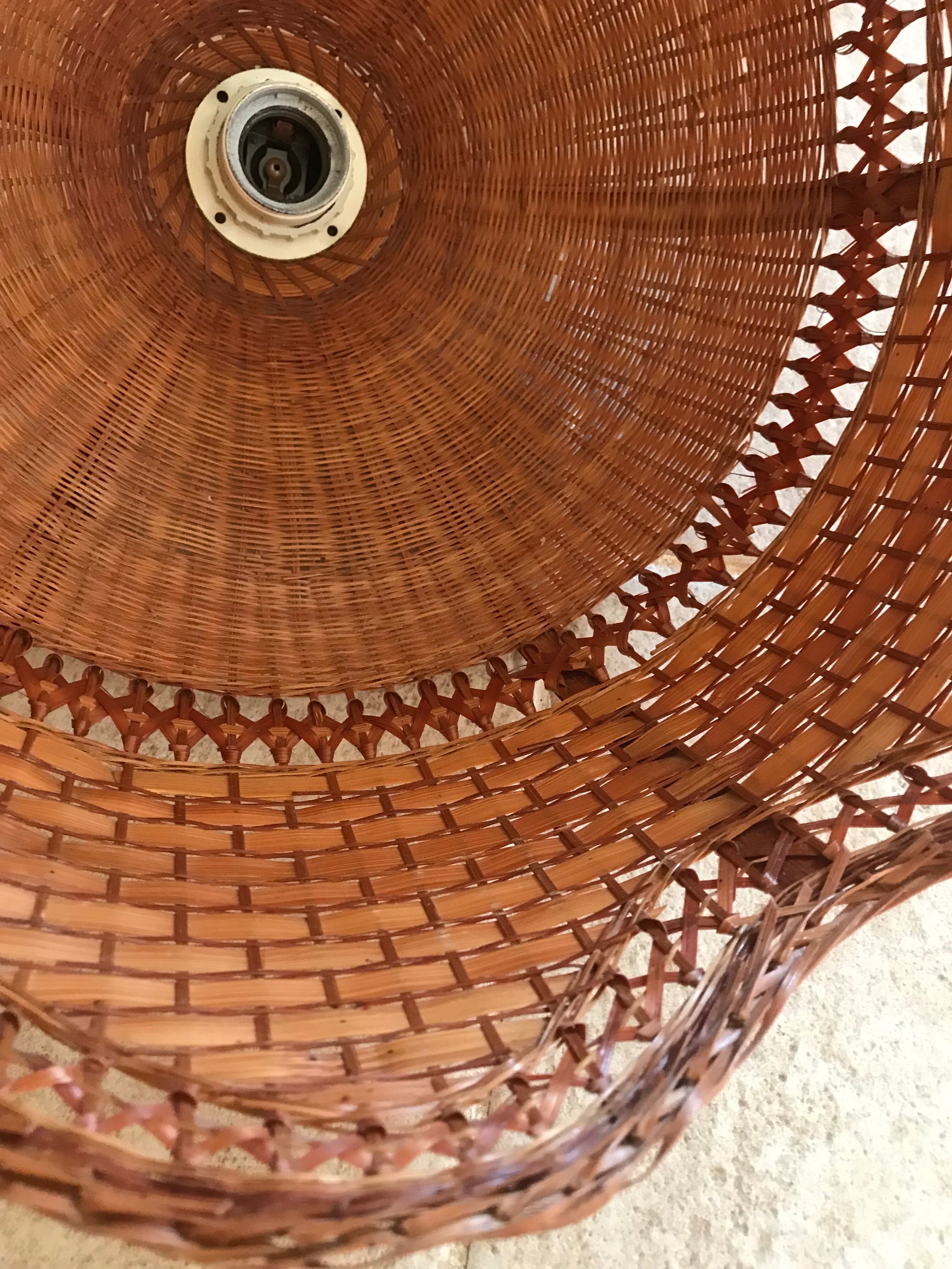 Vintage rattan pendant lamp 38cm