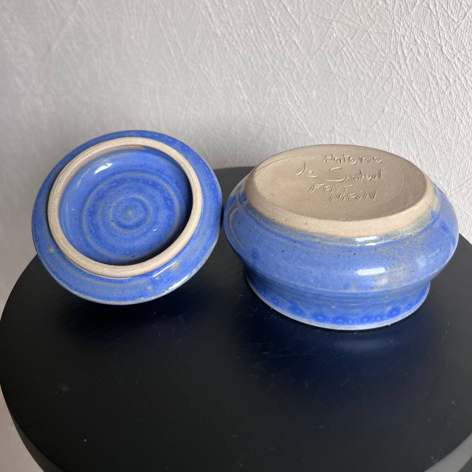 Blue ceramic candy dish – vintage handcrafted piece