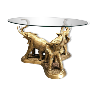 Brass Elephant coffee table, 1970s