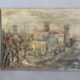 Old painting on cardboard