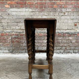 Antique Oak Oval Drop-Leaf Table with Barley Twist Legs – Gateleg Tabl