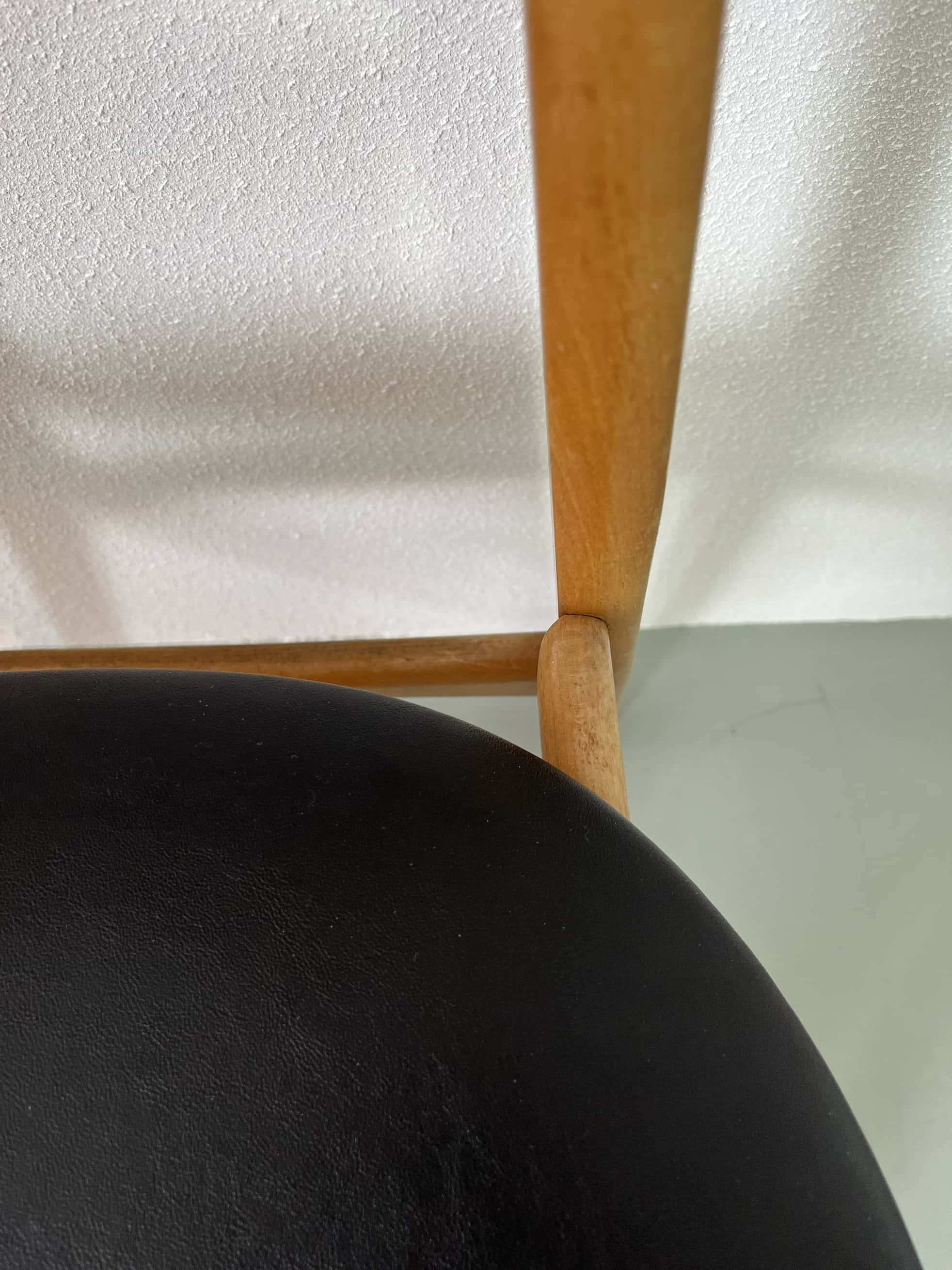 Danish design chairs in teak & skai 1960