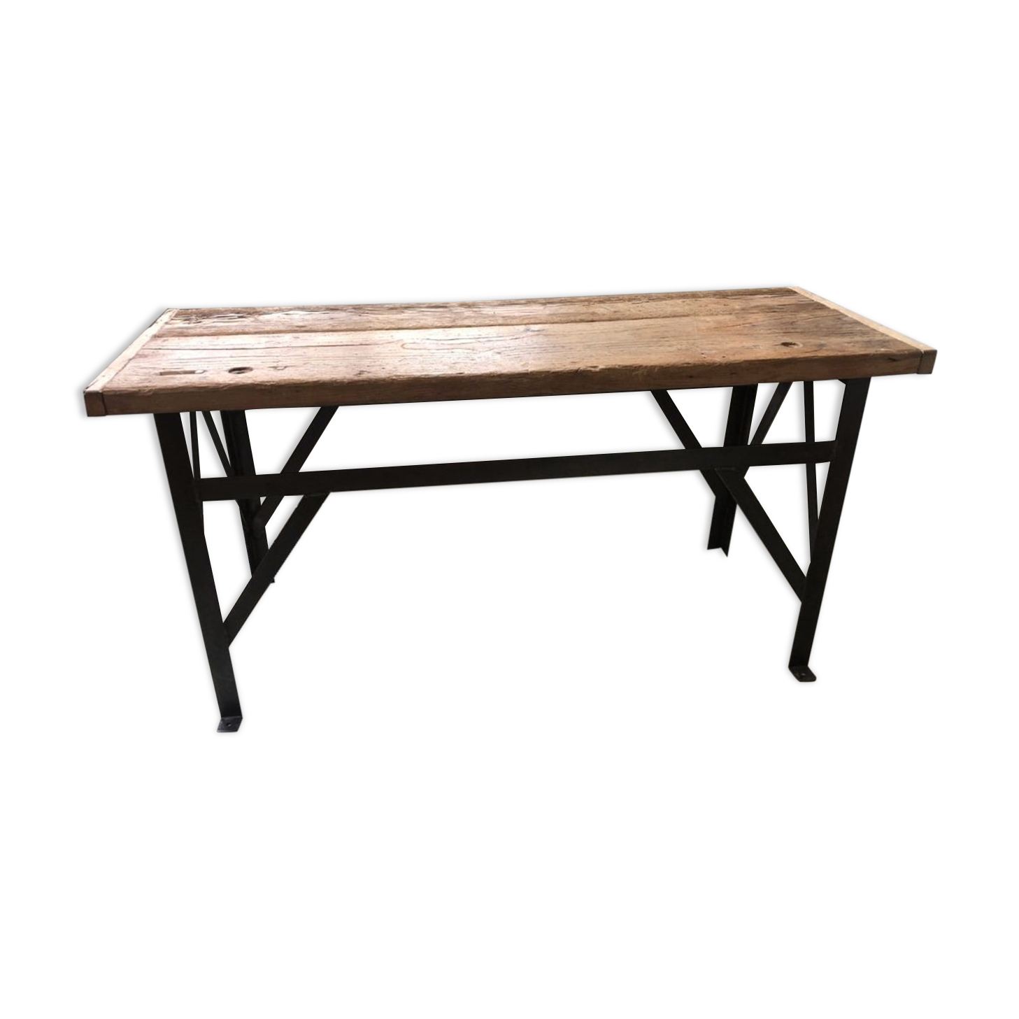 Old steel and wood workbench