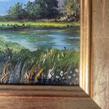 Paintings during HSP "Animated landscapes / river" signed Lefranc + frame XX°