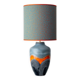 XXL Mid-Century Modern grey and orange ceramic table lamp Carstens Tönnieshof