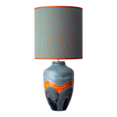 XXL Mid-Century Modern grey and orange ceramic table lamp Carstens Tönnieshof