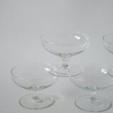 set of 5 engraved crystal champagne glasses 1950 9 x 6.5 cm