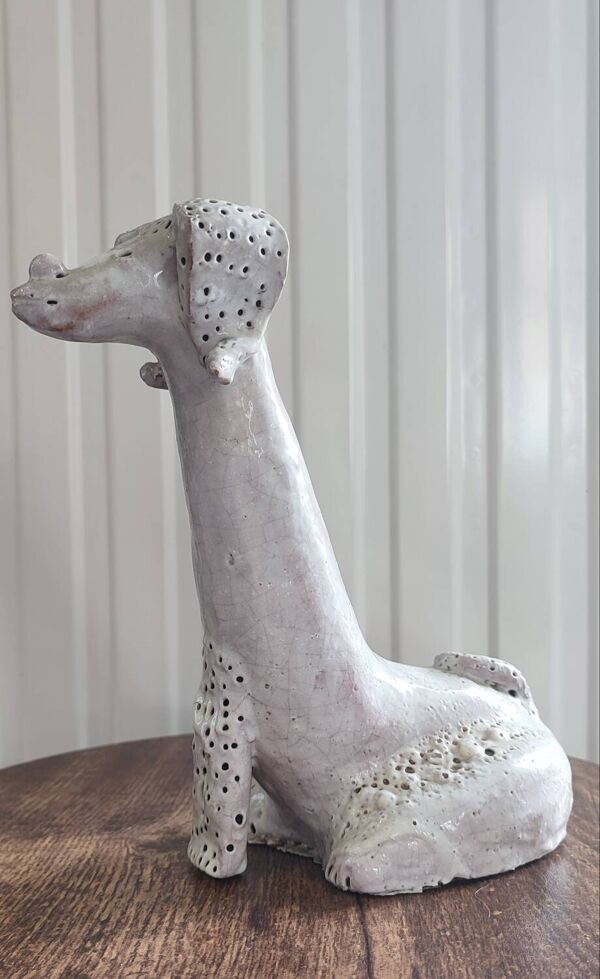 Ancienne sculpture zoomorphe terre cuite vernissée