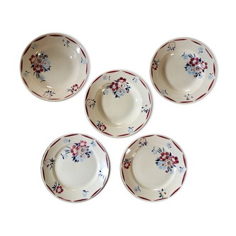 Assiettes anciennes fleuries