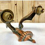 Wall lamp double fires copper metal art deco glassware ezan opalescent gilded