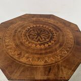 Octagonal pedestal table in marquetry, Italy, 19th century