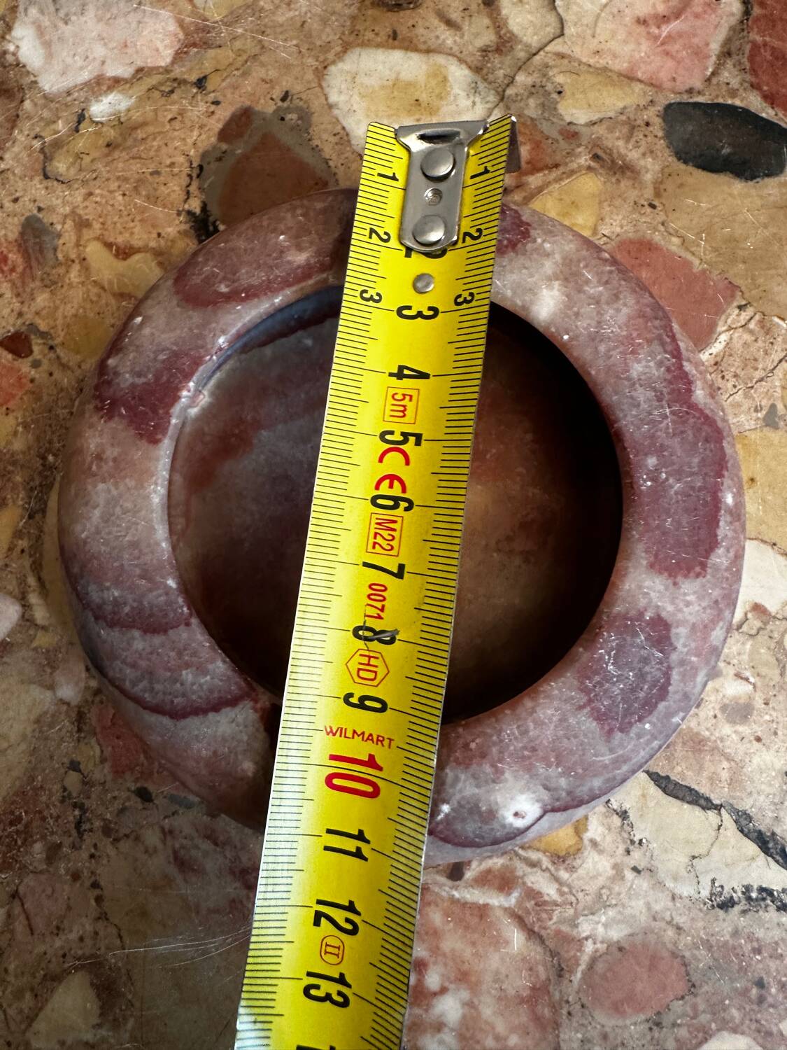 Antique reddish marble ashtray D 12 cm